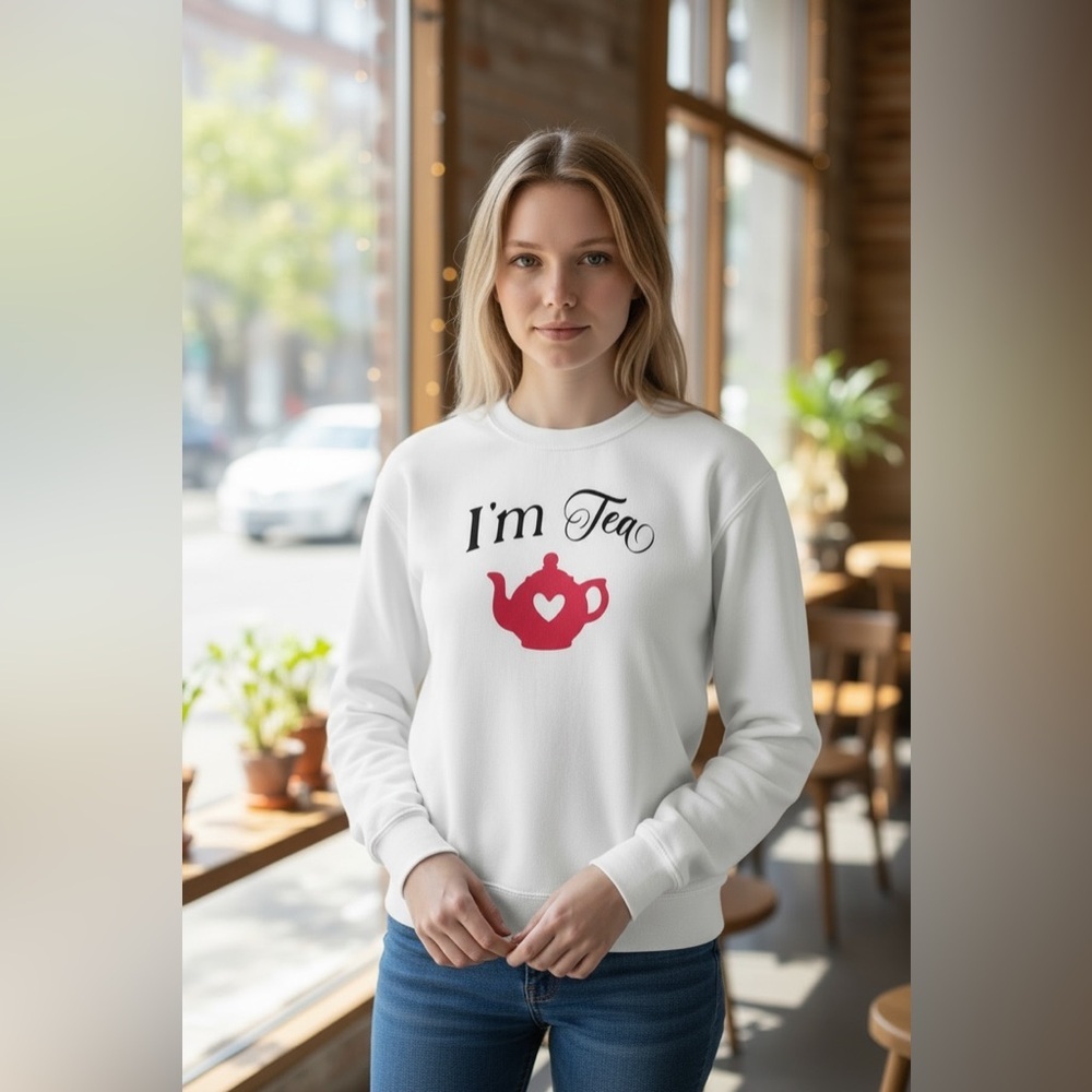 I’m tea playful cutesy sweatshirt